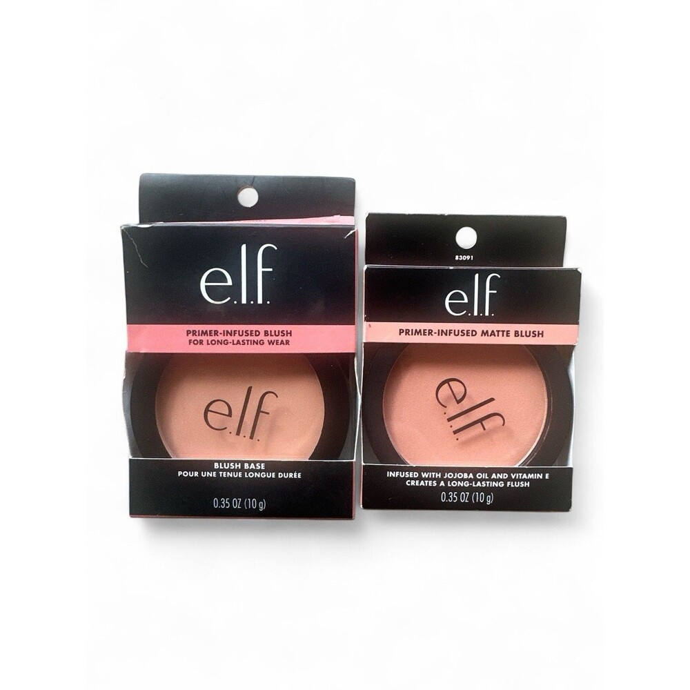 Bundle 2 e.l.f. Primer Infused Matte Blush & Regular Blush Base Always Cheeky